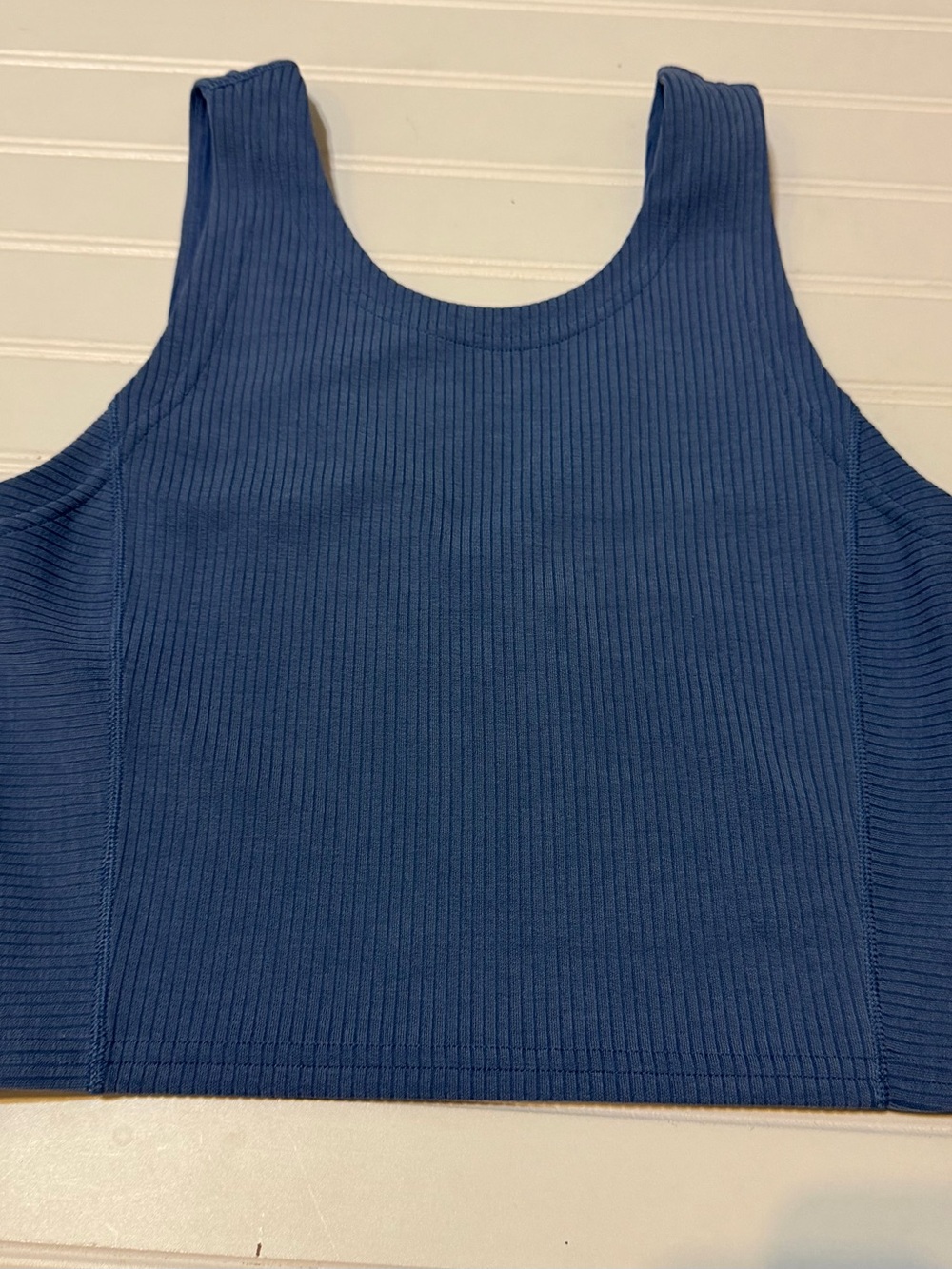lululemon athletica Ribbed V-Neck Cropped Tank Top in Dusty Blue - Picture 7 of 9